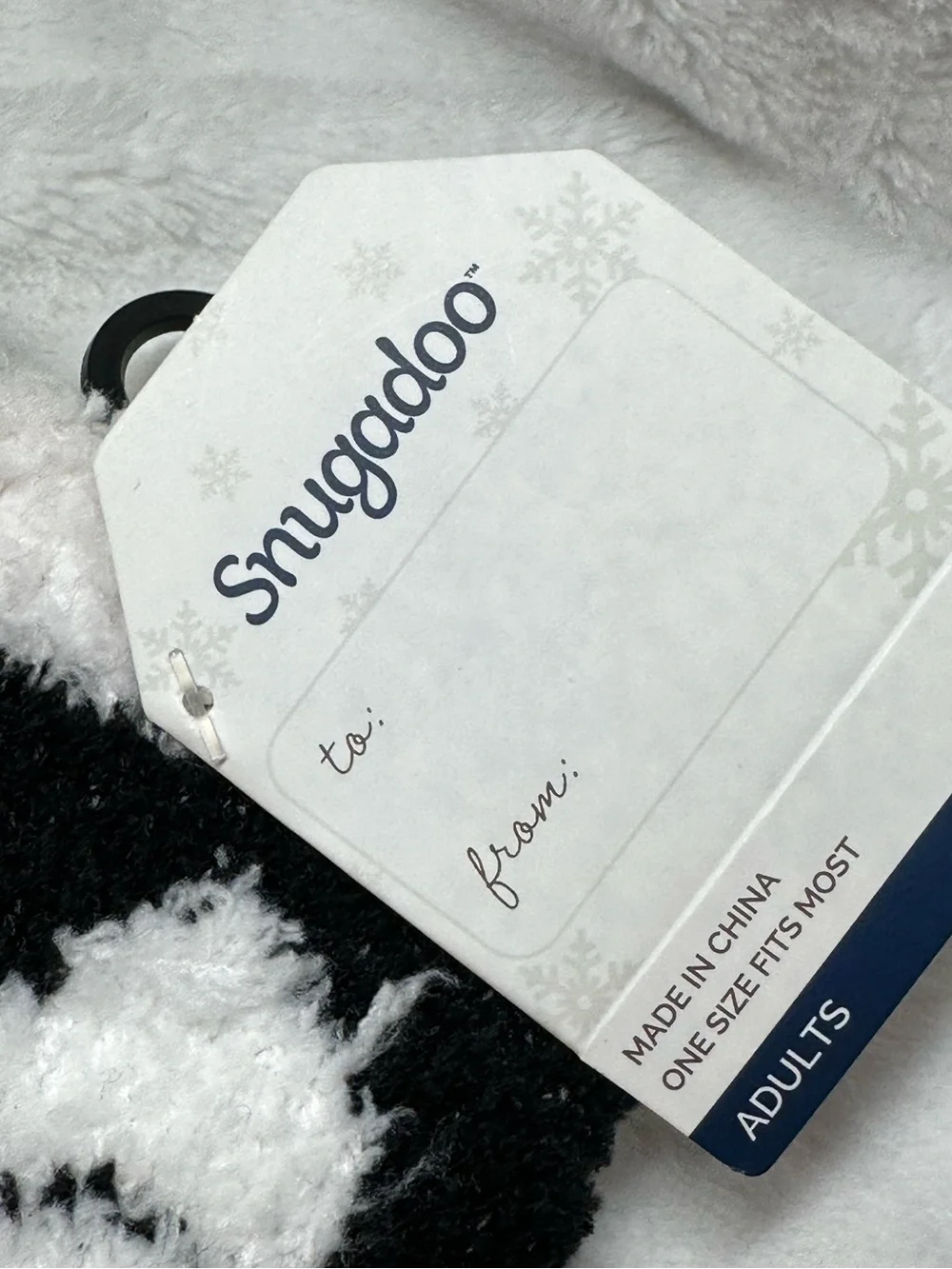 Snugadoo Penguin Fuzzy Socks Adult One Size Cozy Striped Slipper Socks